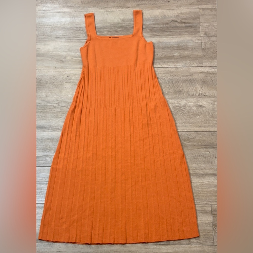 Ann Taylor Square Neck Pleated Sweater Tank Midi Dress Size XL - Picture 3 of 8